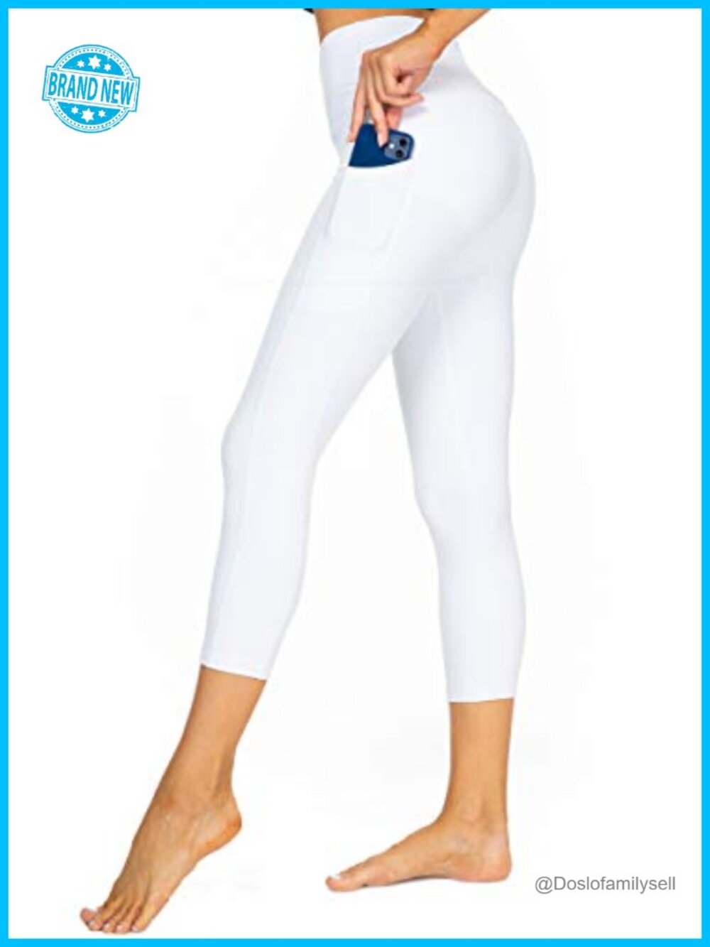 Women's High Waisted Yoga Leggings with Pockets Tummy Control Capri